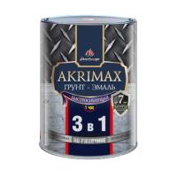 Грунт эмаль по ржавчине 3в1 серая  0,8кг матовая б/с 1ч Akrimax Premium
