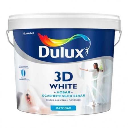 Краска Dulux Новая интерьерная ослепительно белая 3D  9,0л BW 5%